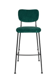 Barhocker BENSON GREEN von ZUIVER mit trendigen Cordstoff