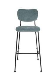 Barhocker BENSON GREY BLUE von ZUIVER mit trendigen Cordstoff