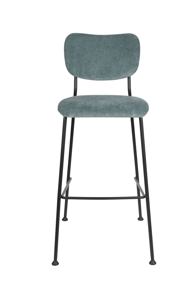Barhocker BENSON GREY BLUE von ZUIVER mit trendigen Cordstoff