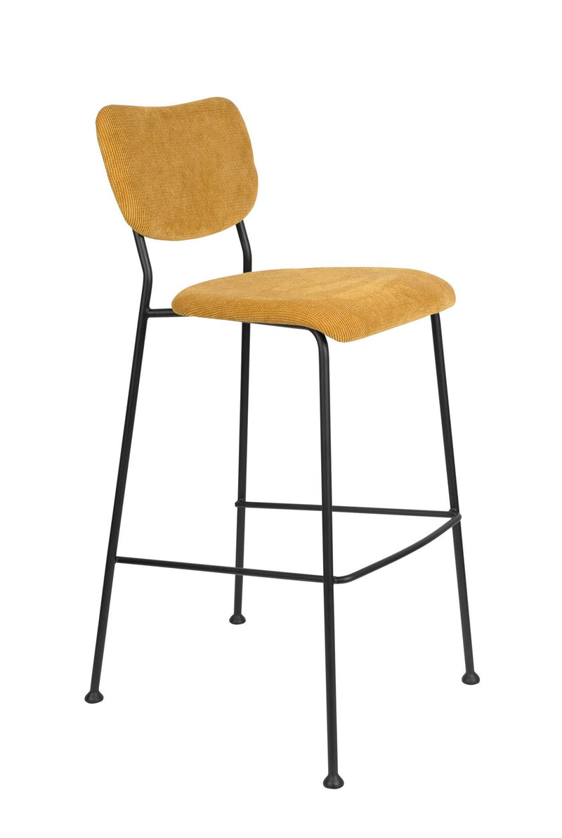 Barhocker BENSON OCHRE von ZUIVER mit trendigen Cordstoff