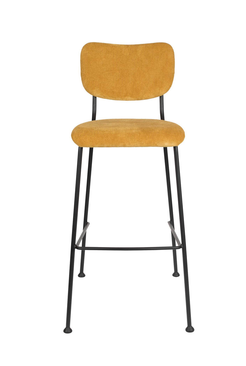 Barhocker BENSON OCHRE von ZUIVER mit trendigen Cordstoff