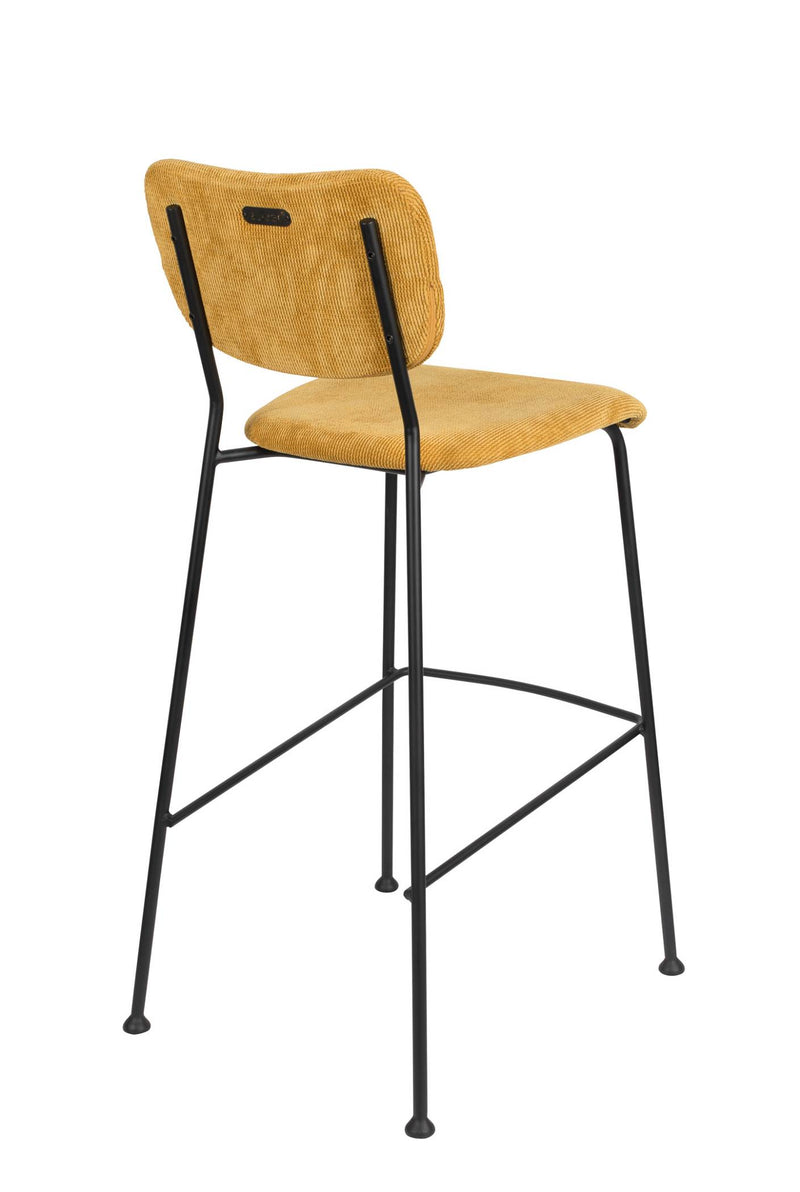 Barhocker BENSON OCHRE von ZUIVER mit trendigen Cordstoff