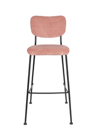 Barhocker BENSON PINK von ZUIVER mit trendigen Cordstoff