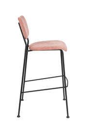 Barhocker BENSON PINK von ZUIVER mit trendigen Cordstoff