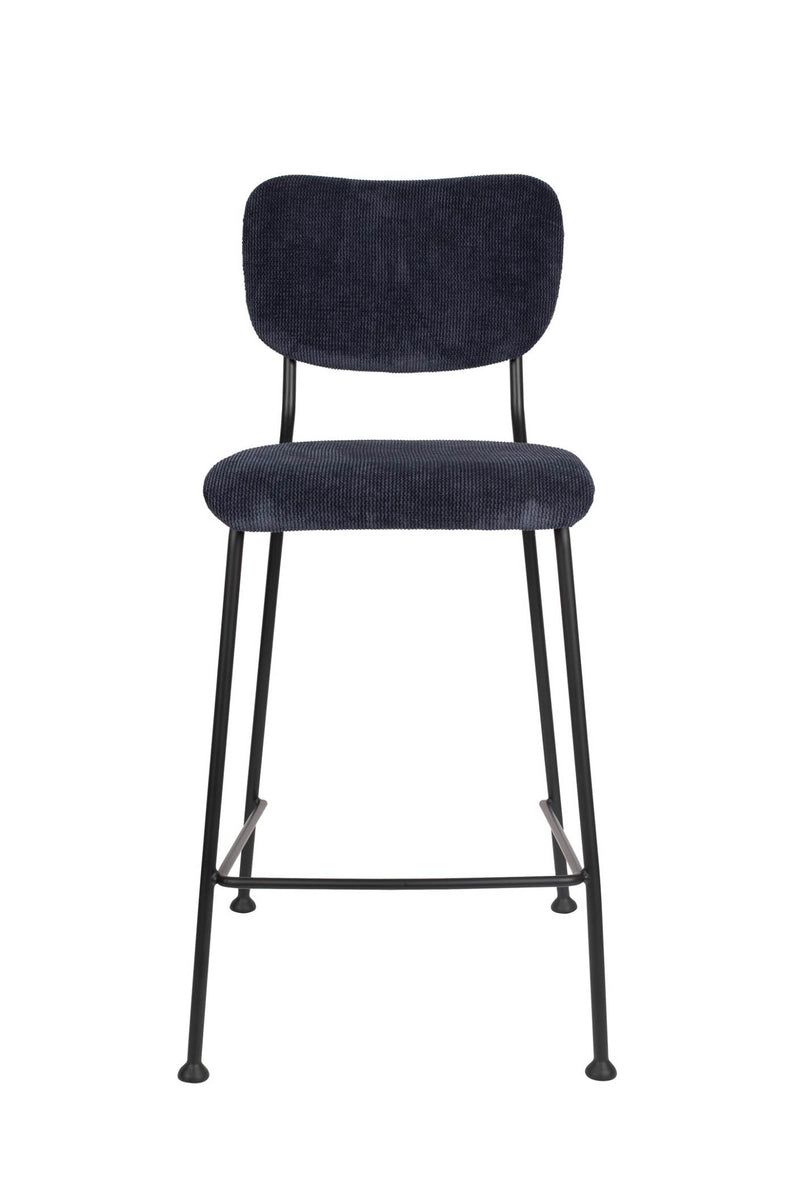 Tresenhocker BENSON DARK BLUE von ZUIVER mit trendigen Cordstoff