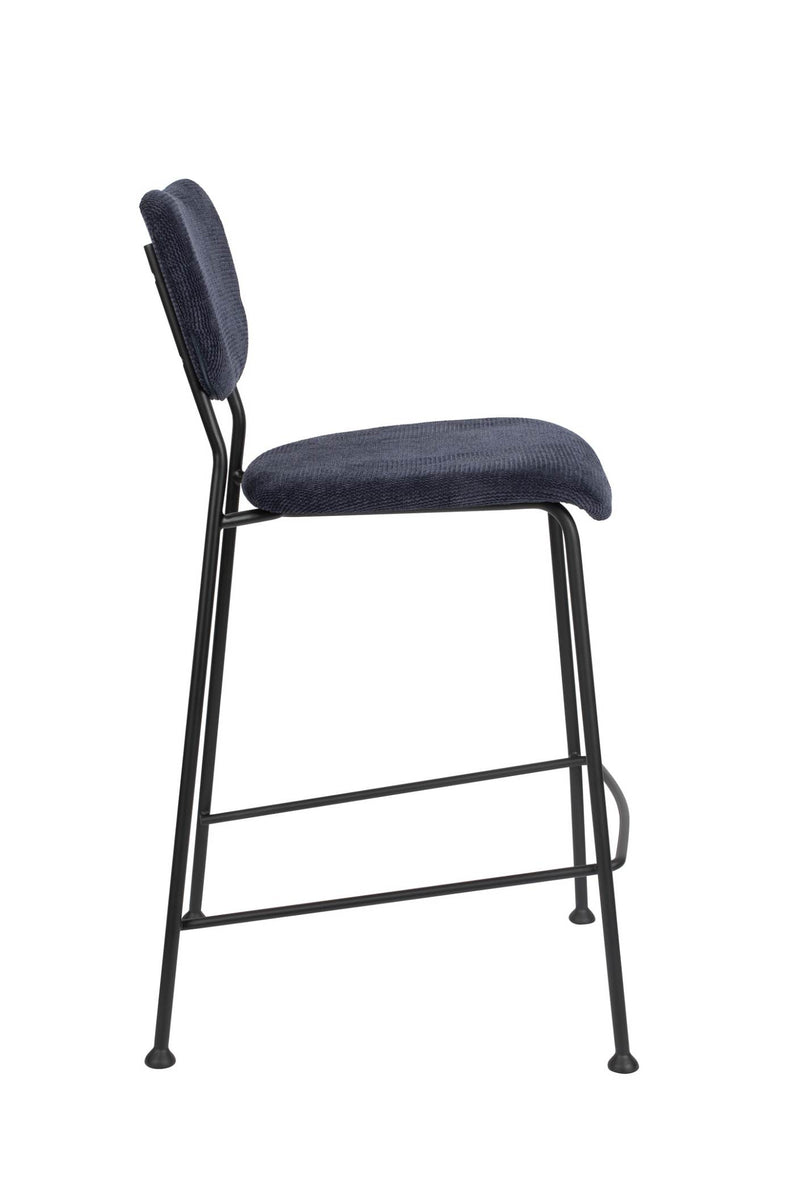 Tresenhocker BENSON DARK BLUE von ZUIVER mit trendigen Cordstoff