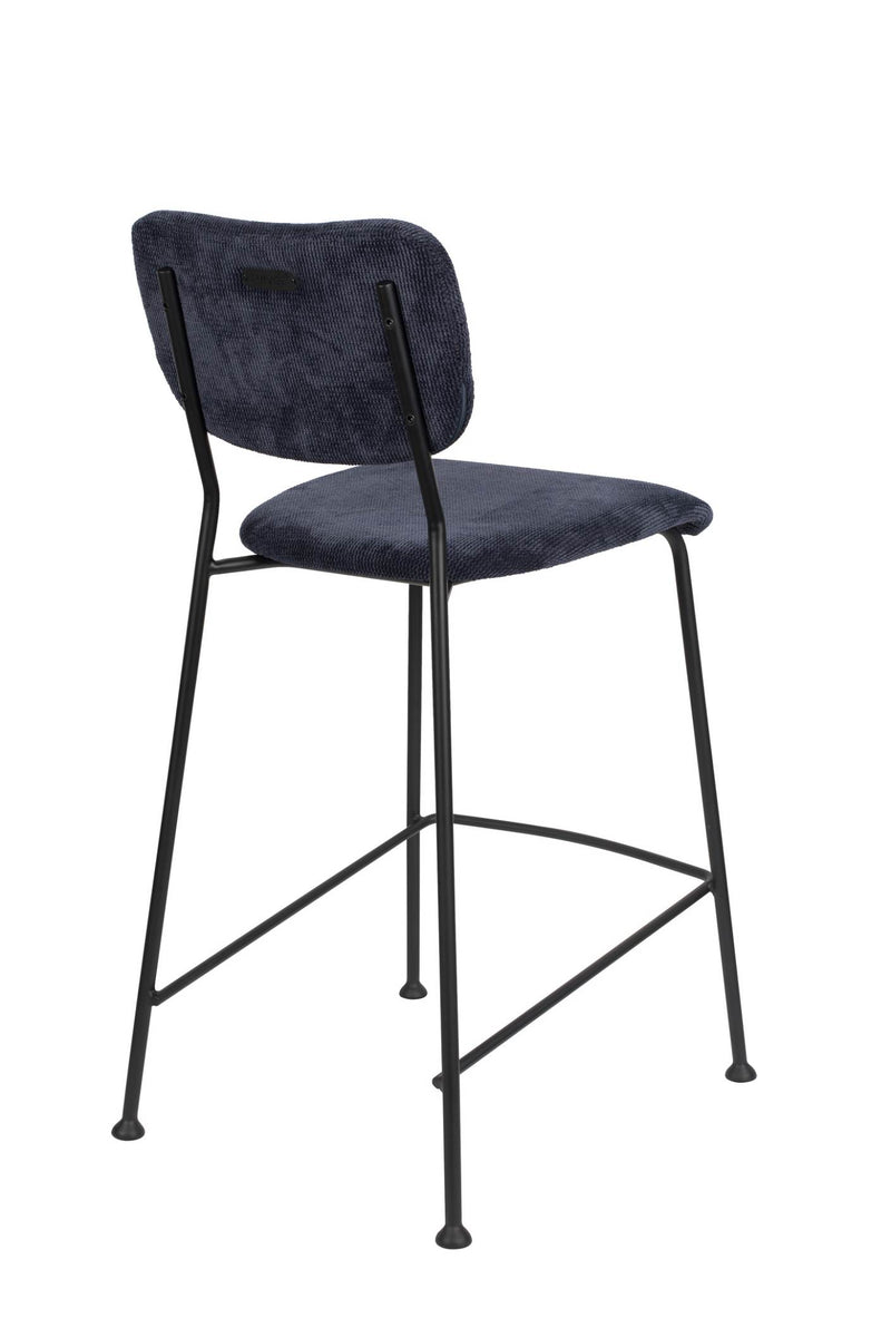 Tresenhocker BENSON DARK BLUE von ZUIVER mit trendigen Cordstoff