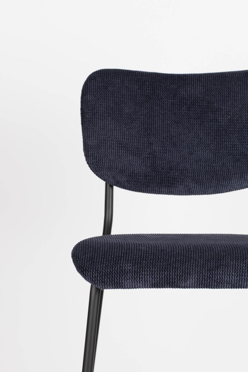 Tresenhocker BENSON DARK BLUE von ZUIVER mit trendigen Cordstoff