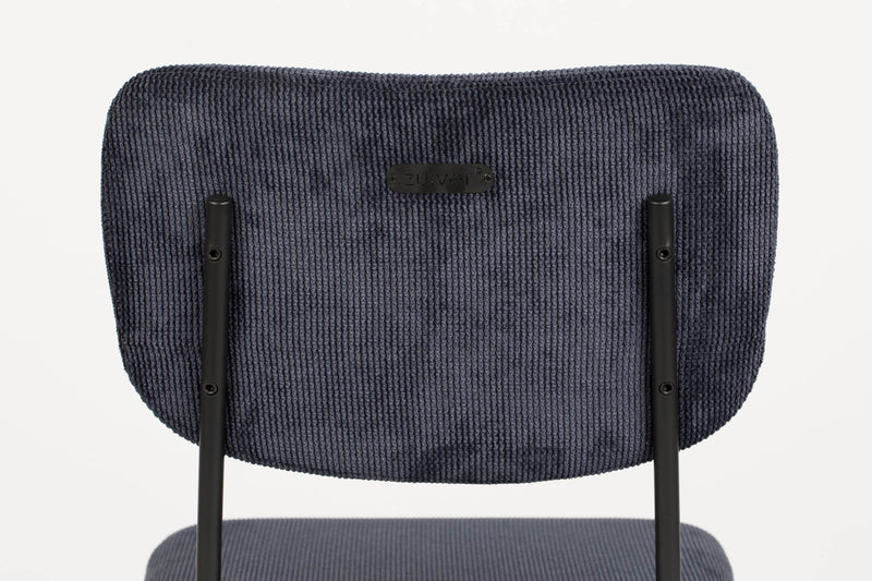 Tresenhocker BENSON DARK BLUE von ZUIVER mit trendigen Cordstoff