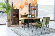 Esstisch DENISE 180 x 90 cm Platte oval Walnussfarbig