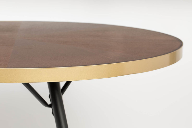 Esstisch DENISE 180 x 90 cm Platte oval Walnussfarbig