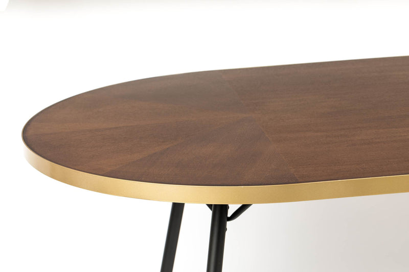 Esstisch DENISE 180 x 90 cm Platte oval Walnussfarbig