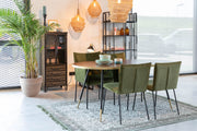 Esstisch DENISE 180 x 90 cm Platte oval Walnussfarbig