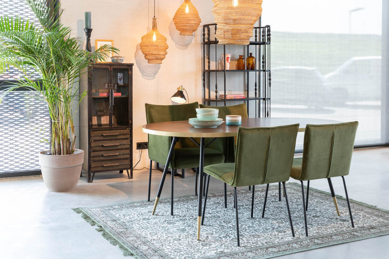 Esstisch DENISE 180 x 90 cm Platte oval Walnussfarbig