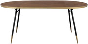 Esstisch DENISE 180 x 90 cm Platte oval Walnussfarbig