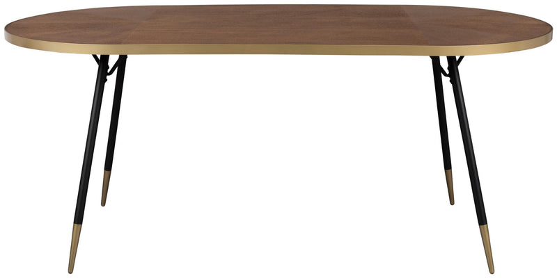 Esstisch DENISE 180 x 90 cm Platte oval Walnussfarbig