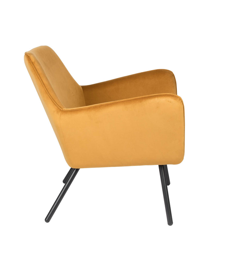 Retro Sessel BON Velvet Samtstoff Gold
