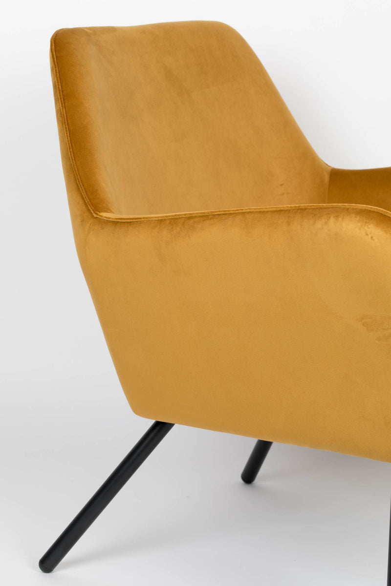 Retro Sessel BON Velvet Samtstoff Gold