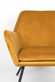 Retro Sessel BON Velvet Samtstoff Gold