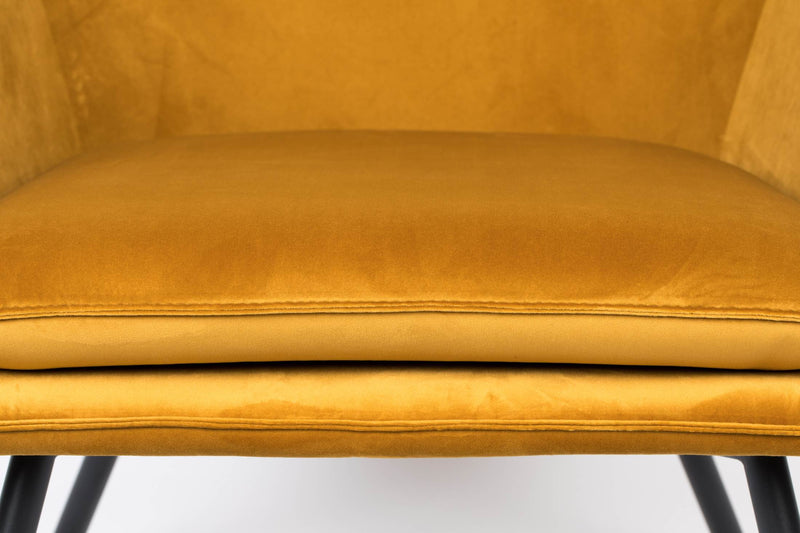 Retro Sessel BON Velvet Samtstoff Gold