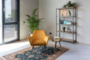 Retro Sessel BON Velvet Samtstoff Gold
