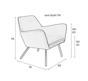 Retro Sessel BON Velvet Samtstoff Gold