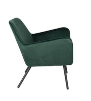 Retro Sessel BON Velvet Green - Samtstoff Grün