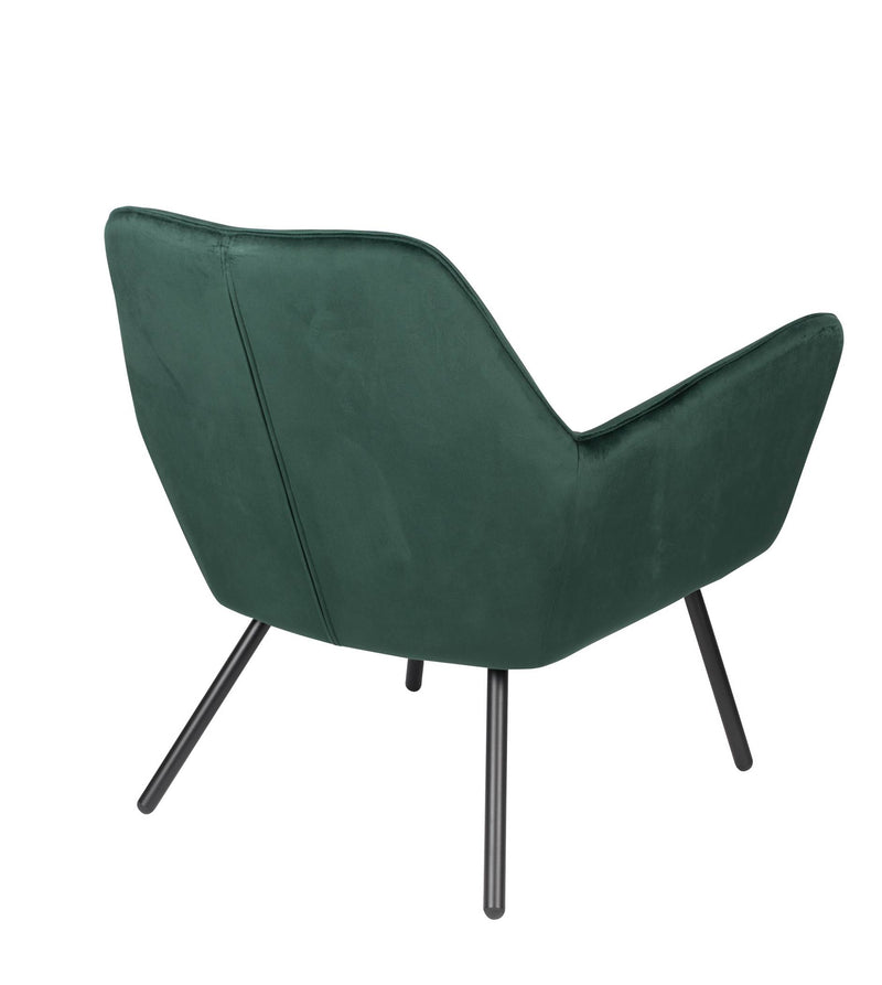 Retro Sessel BON Velvet Green - Samtstoff Grün