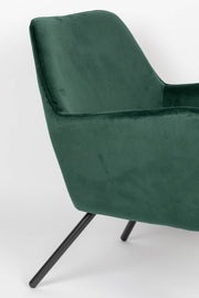 Retro Sessel BON Velvet Green - Samtstoff Grün