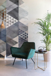 Retro Sessel BON Velvet Green - Samtstoff Grün