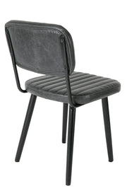 Stuhl Esszimmerstuhl JAKE WORN BLACK Kunstleder schwarz