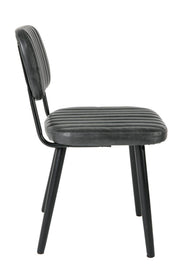 Stuhl Esszimmerstuhl JAKE WORN BLACK Kunstleder schwarz