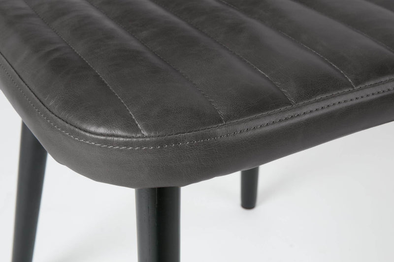 Stuhl Esszimmerstuhl JAKE WORN BLACK Kunstleder schwarz
