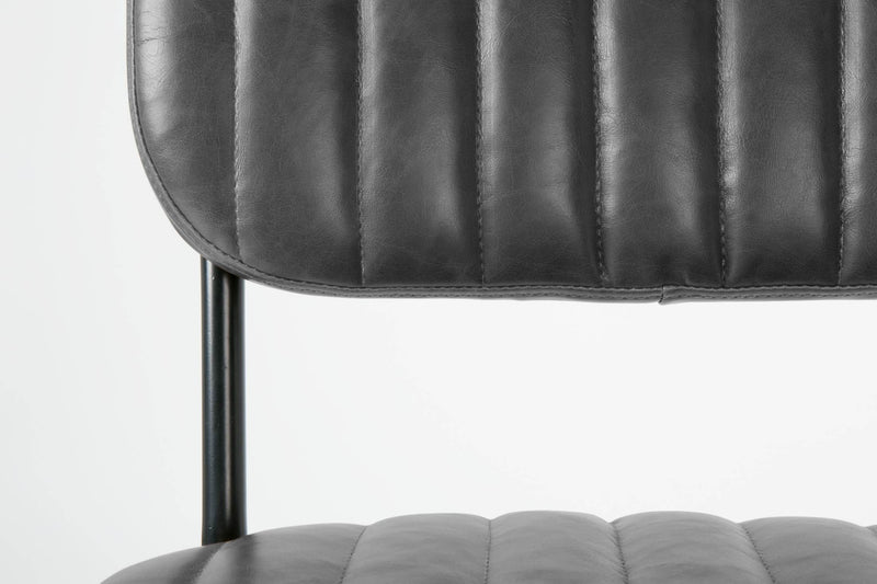 Stuhl Esszimmerstuhl JAKE WORN BLACK Kunstleder schwarz