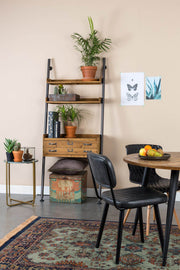 Stuhl Esszimmerstuhl JAKE WORN BLACK Kunstleder schwarz
