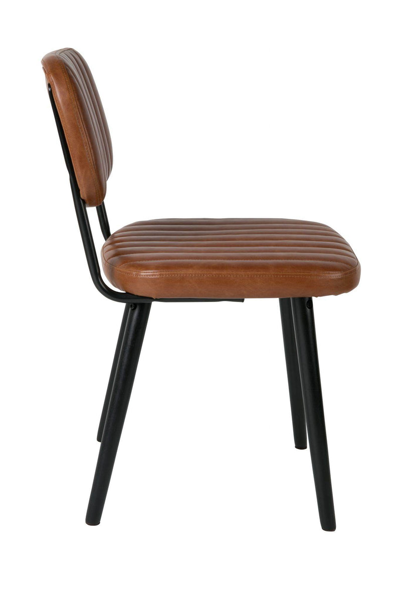 Stuhl Esszimmerstuhl JAKE WORN BROWN Kunstleder braun