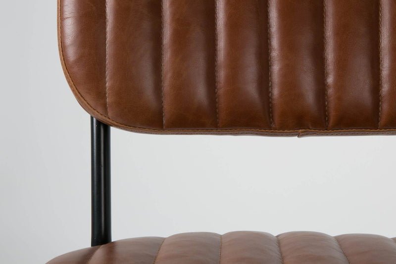 Stuhl Esszimmerstuhl JAKE WORN BROWN Kunstleder braun