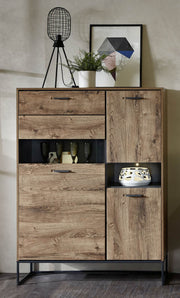 Wohnwand MANHATTAN VV81 Haveleiche Cognac montiert