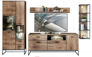 Wohnwand MANHATTAN VV88 Haveleiche Cognac montiert