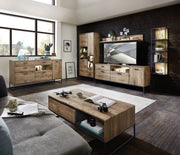 Wohnwand MANHATTAN VV88 Haveleiche Cognac montiert