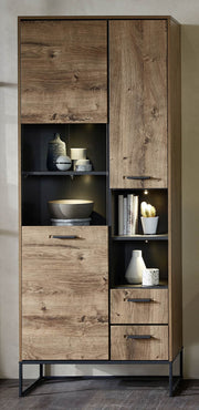Wohnwand MANHATTAN VV88 Haveleiche Cognac montiert