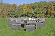 Gartensofa Eckgruppe OVIEDO  mit höheren Tisch fast in Esstischhöhe