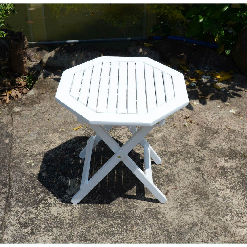 Bestelltisch Gartentisch GLENDALE 47 x 47 cm weiß aus Eukalyptus