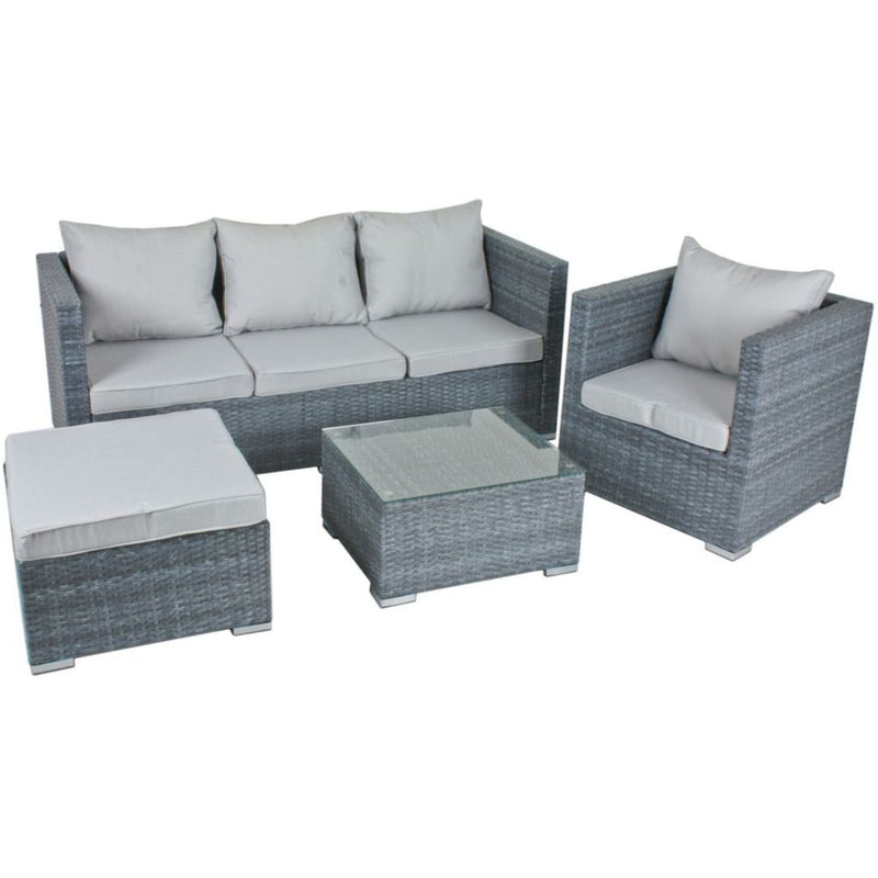 Gartensofa Lounge Sitzgruppe Eckgruppe BAEZA 4-teilig inkl. Kissen