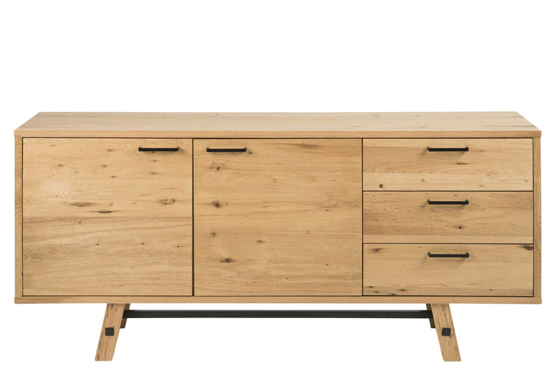 Sideboard Anrichte STOCKHOLM Wildeiche Massivholz & Furnier lackiert