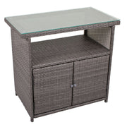 Outdoor Kommode Sideboard PADUA Polyrattan dunkelgrau