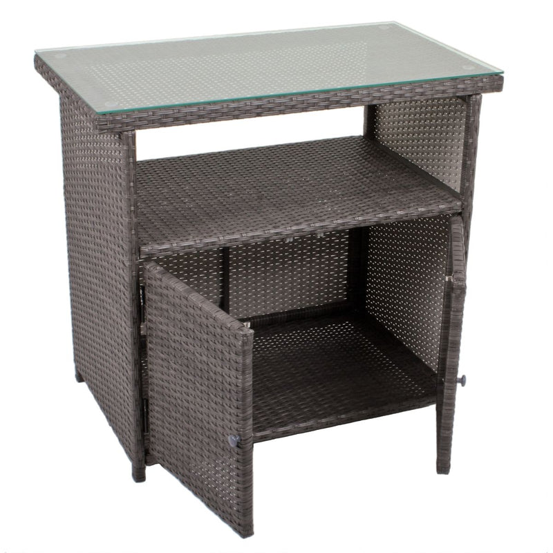 Outdoor Kommode Sideboard PADUA Polyrattan dunkelgrau