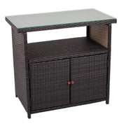 Outdoor Kommode Gartenschrank PADUA Polyrattan Coffee braun