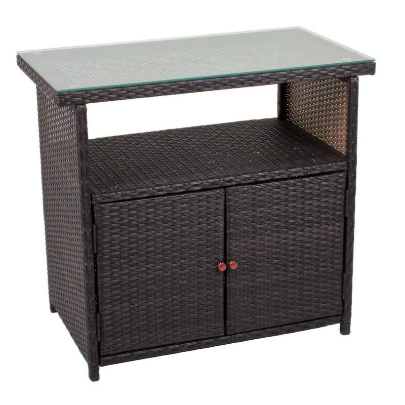 Outdoor Kommode Gartenschrank PADUA Polyrattan Coffee braun
