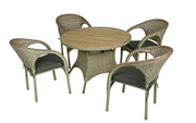 Gartentisch BASTIA rund mit Nonwood Platte in Teak-Look Ø 100 cm